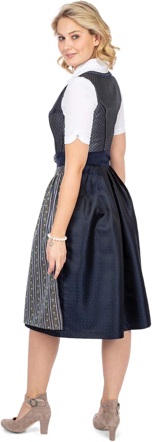 Stockerpoint Damen Mallaury Midi Dirndl (1er Pack) 42 Blau, 42 Blau