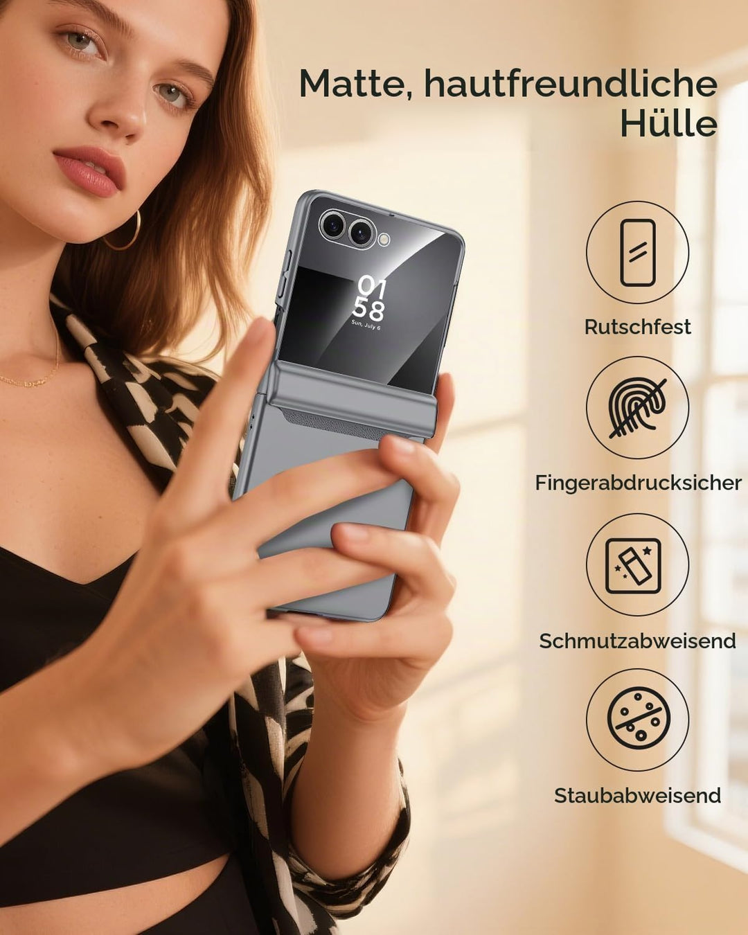 Miimall Kompatibel mit Samsung Galaxy Z Flip 7 Hülle mit Scharnierschutz Magnetischer [Externer Bild