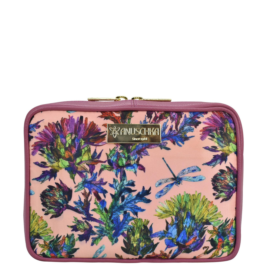 Anuschka Reise Schmuck Organizer - Wanderlust Kollektion - Nylonstoff mit Leder Trim und Kunstdruck