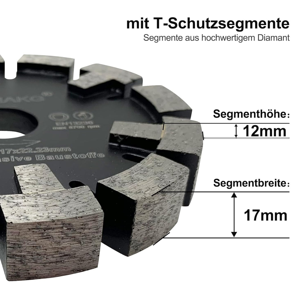GVHAKG Tuck Point 130mm Diamant Fräser,Sehr verschleissfest Lange Lebensspanne für Estrich, Asphalt,