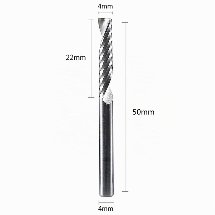 SpeTool 5 Stück Alu Fräser 4 mm (1/6") Schaft CNC Holz VHM 22mm Schnittlänge Schaftfräser für Alumin