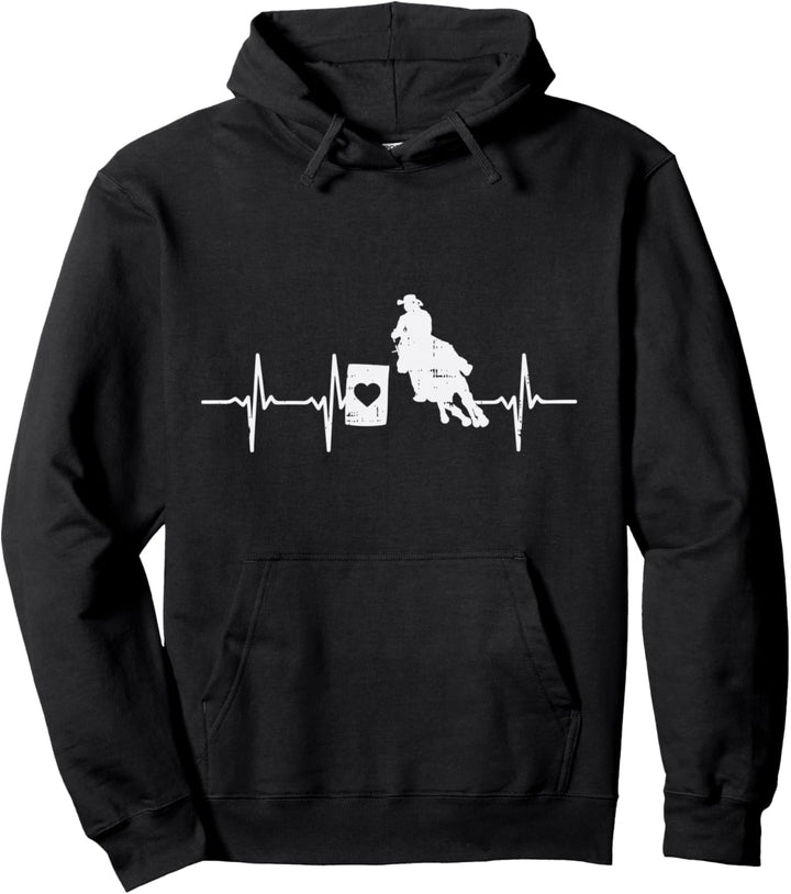 Heartbeat Barrel Racing Riding Rodeo Horse Racer Rider Gift Pullover Hoodie