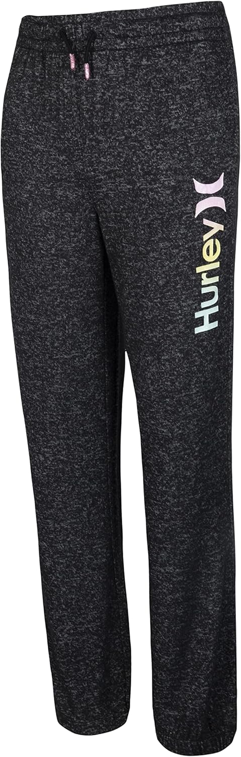 Hurley Mädchen Sporthose aus weichem Strick Hose, schwarz (Black Heather), 10 años
