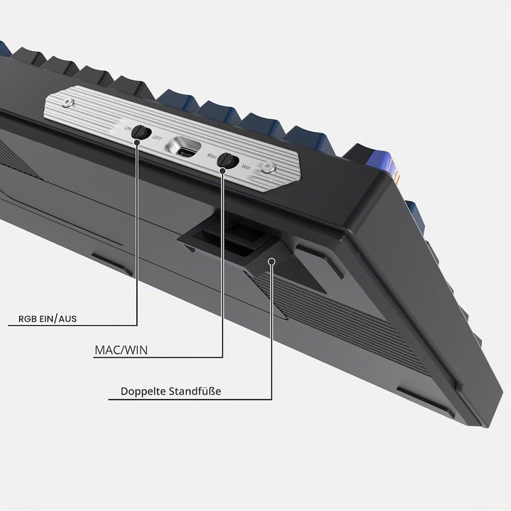 SOLIDEE 95% mechanische Gaming-Tastatur,hot-swap-fähige Tastatur mit weisse Schalter,Gasket RGB-Hint