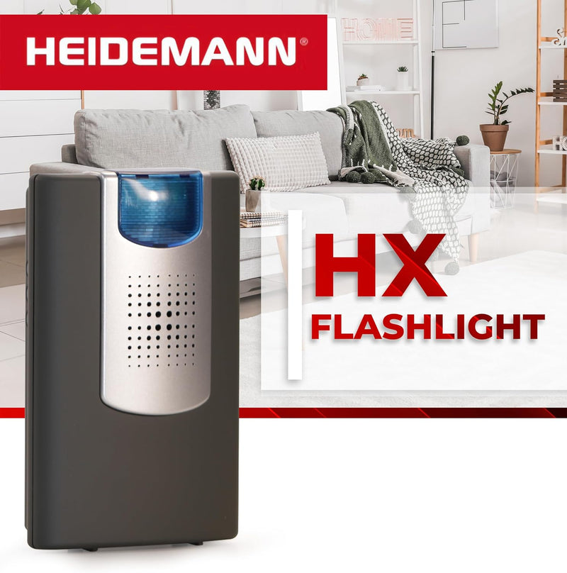 Heidemann Funkgong Set HX Flashlight (anthrazit, max. Reichweite 200 m, Lautstärke 4-stufig einstell