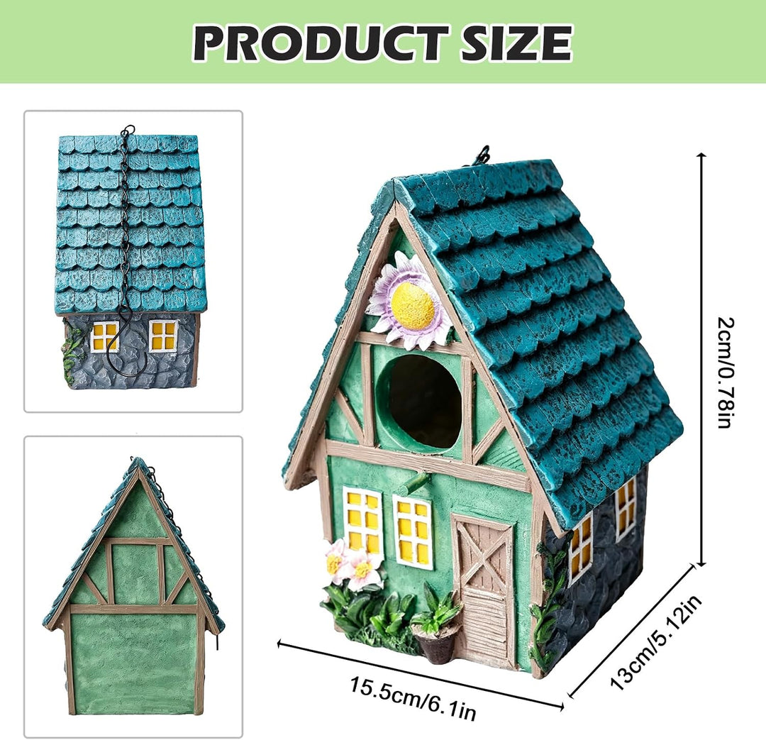 Vogelhaus Für Draussen, Bunte Vogelnistkästen Aus Kunstharz, 21.4x13x15.5 cm Vogelhaus Wetterfest, H