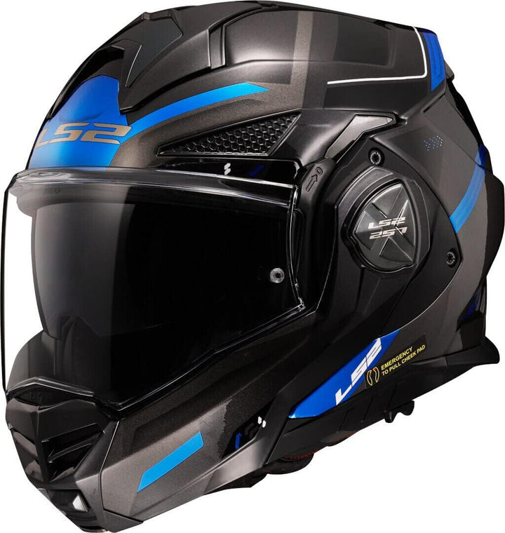 LS2, klapphelme motorrad ADVANT X Spectrum black titanium blue, L, L