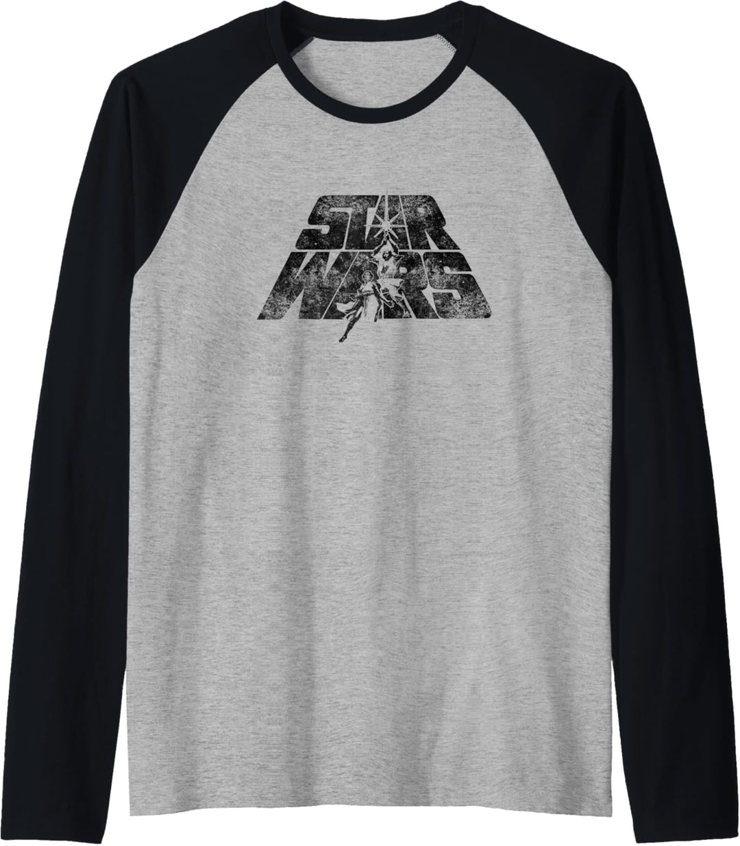 Star Wars Retro Poster Logo Mashup Light Raglan