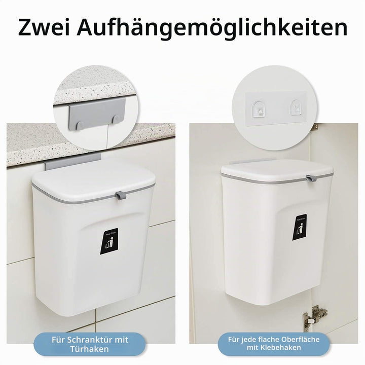 OHMG Kompostbehälter für die Küche, 9l Mülleimer, unter der Arbeitsplatte oder Spüle, kleiner Müllei