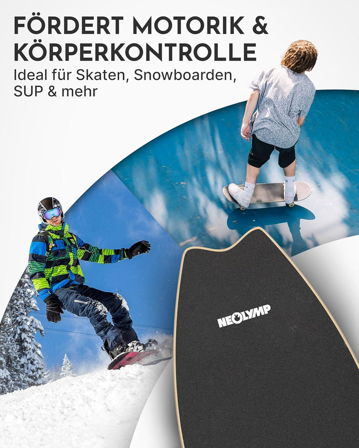 NEOLYMP Balance Board Holz – Gleichgewichtstrainer für Erwachsene & Kinder – rutschfest & bis 210kg