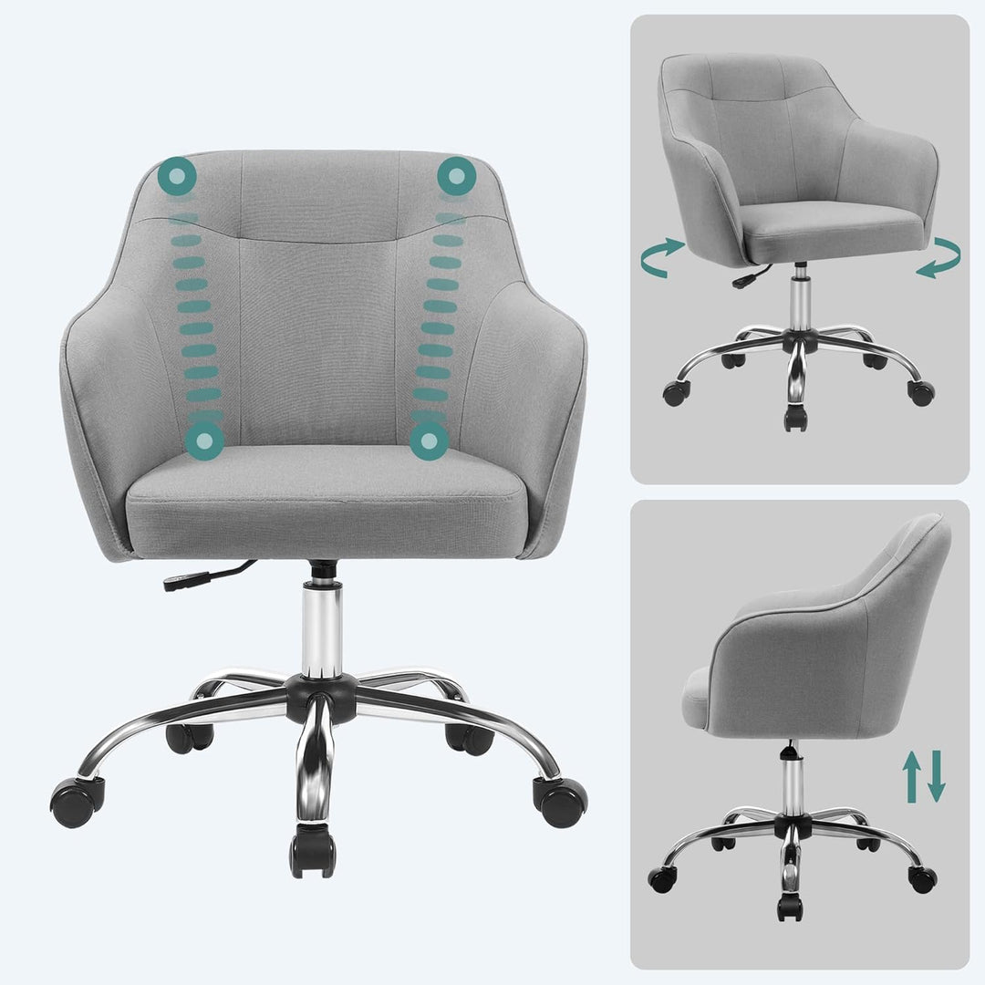SONGMICS Homeoffice Stuhl, 2er Set, Drehstuhl, Schreibtischstuhl, höhenverstellbar, bis 110 kg belas
