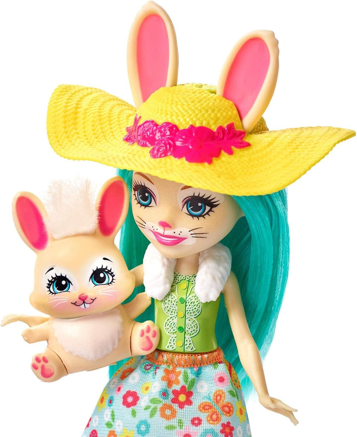 Enchantimals GJX33 - Gartenfreunde Spielset mit Fluffy Bunny Puppe, Tierfreund Mop und Zubehör, Spie