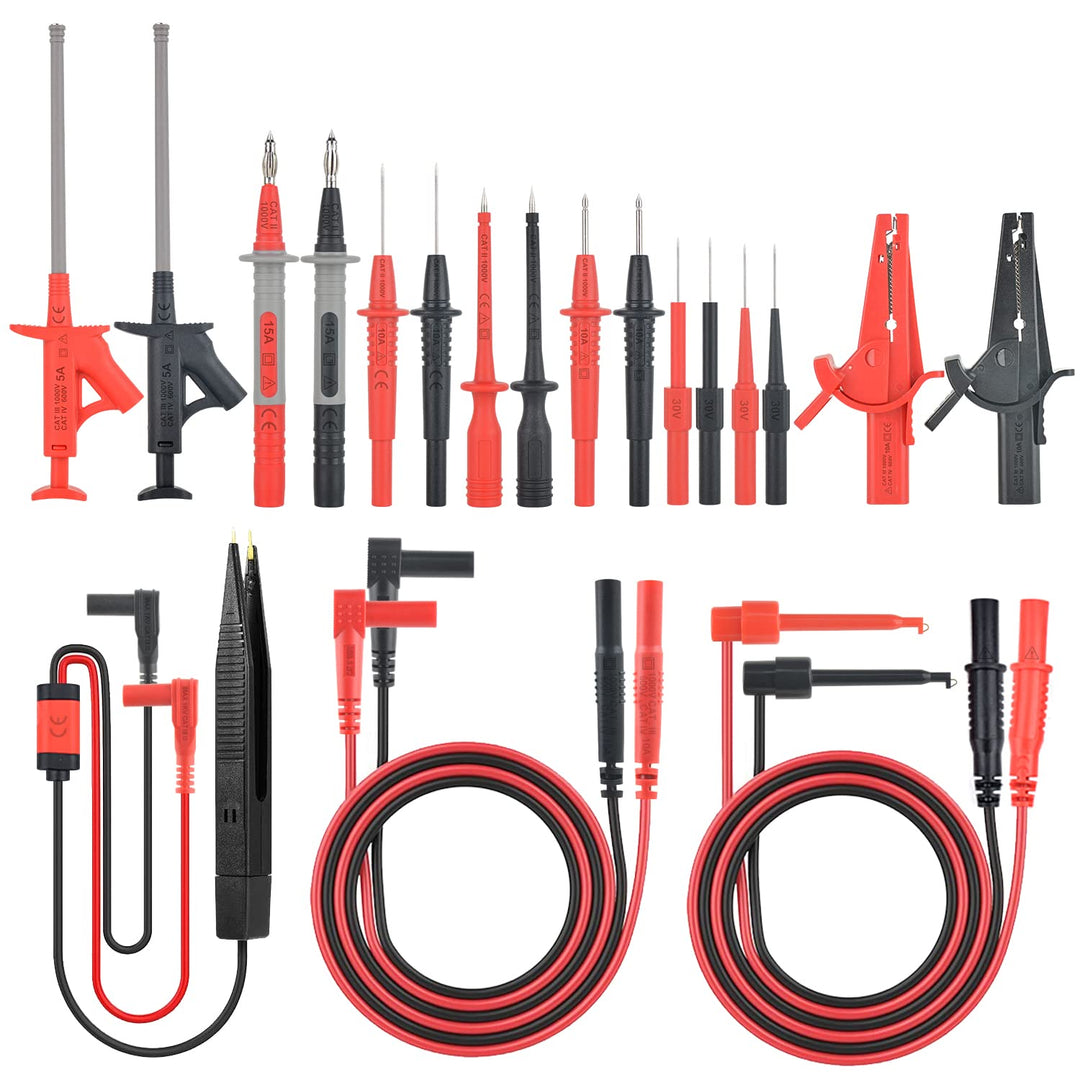 Messleitungen für Multimeter Test Kabel Set MESTEK 21 Stück Bananenstecker Prüfsonden Krokodilklemme