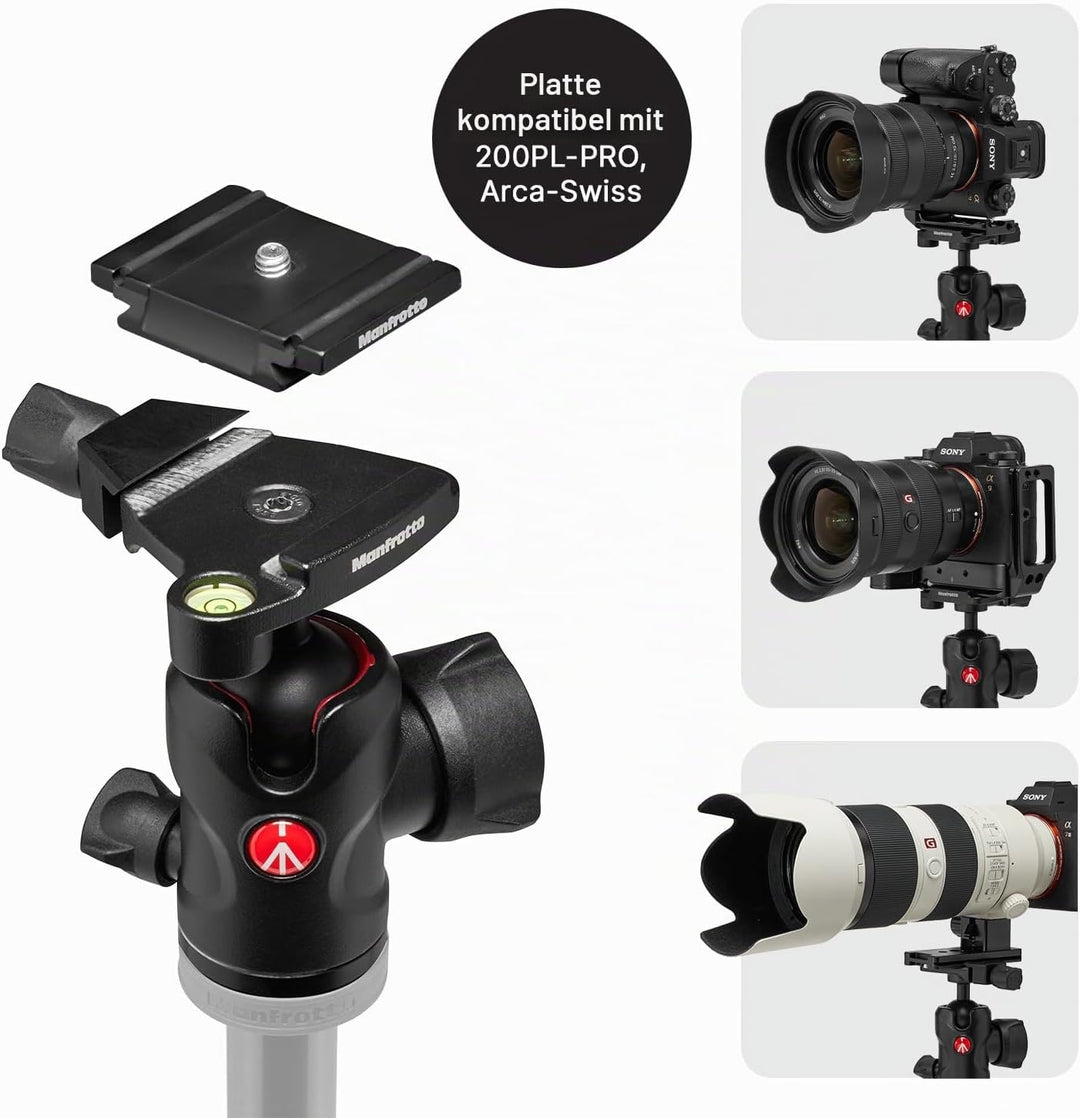 Manfrotto Befree Advanced AS, Kamerastativ, Drehverschluss, kompatibel mit Arca-Swiss, tragbares, ko
