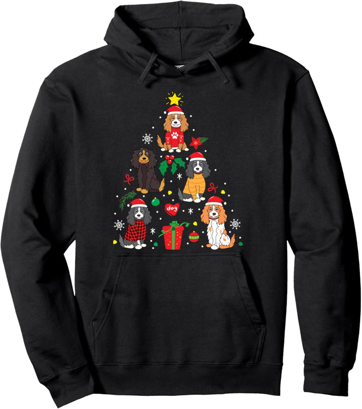 Cocker Spaniel Weihnachten Hundebaum Lustiges Geschenk Pullover Hoodie