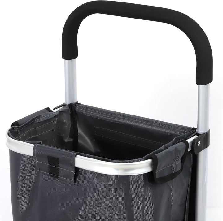 50Liter Aluminium Trolley Einkaufstrolley Klappbar, Shopping Trolley, Wasserabweisender Einkaufswage