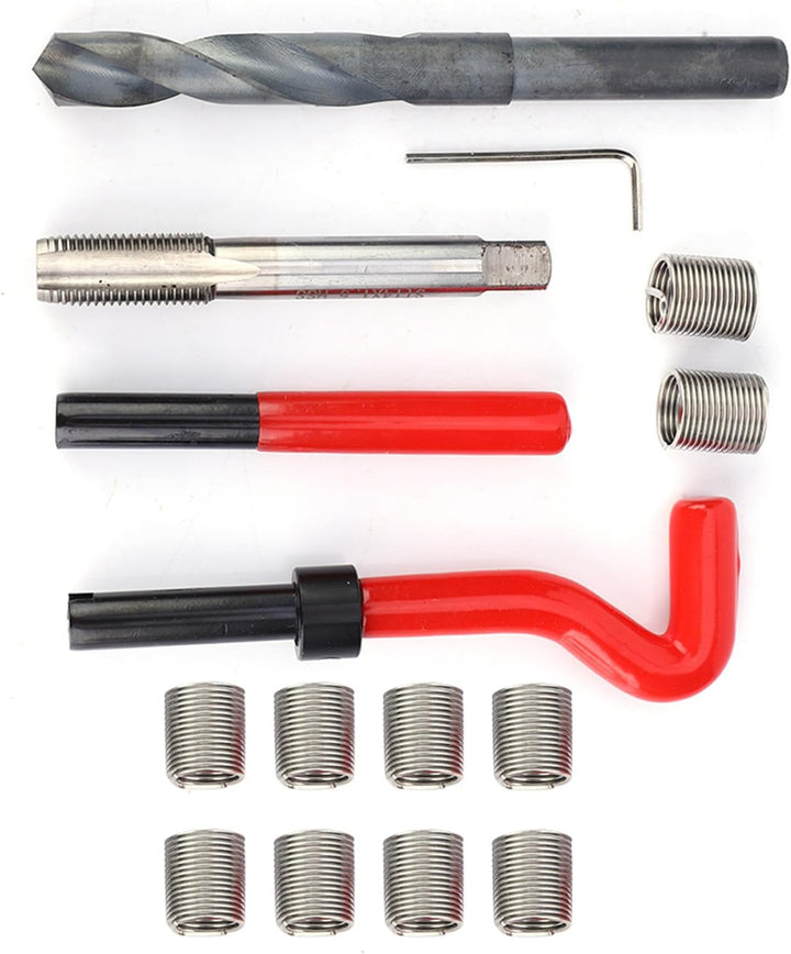 15 Stück Gewindeeinsätze M14x1.5 Innengewinde Reparatur Zubehör Sortiment Kit Bohren Helicoil Repara