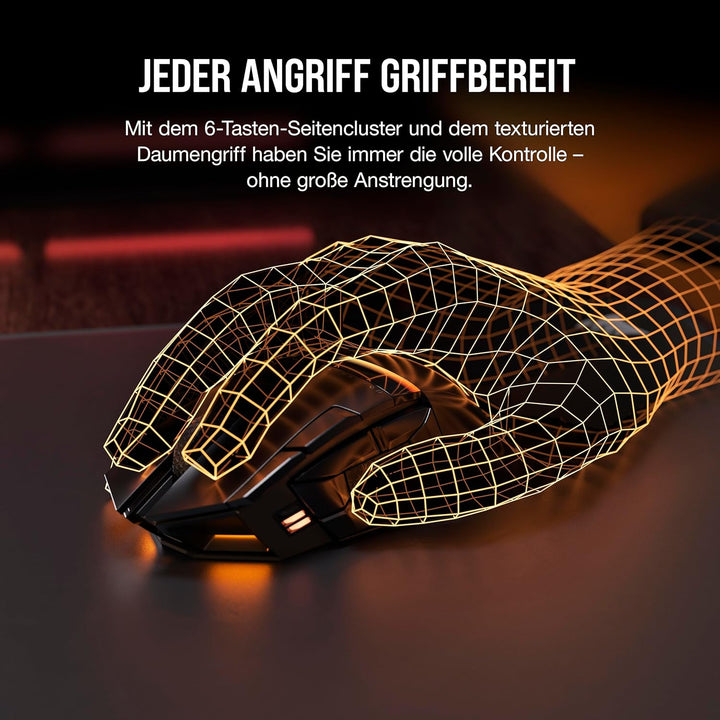 Corsair DARKSTAR Wireless MMO/MOBA Gaming-Maus - 26.000 DPI - 15 Programmierbare Tasten - Bis zu 80