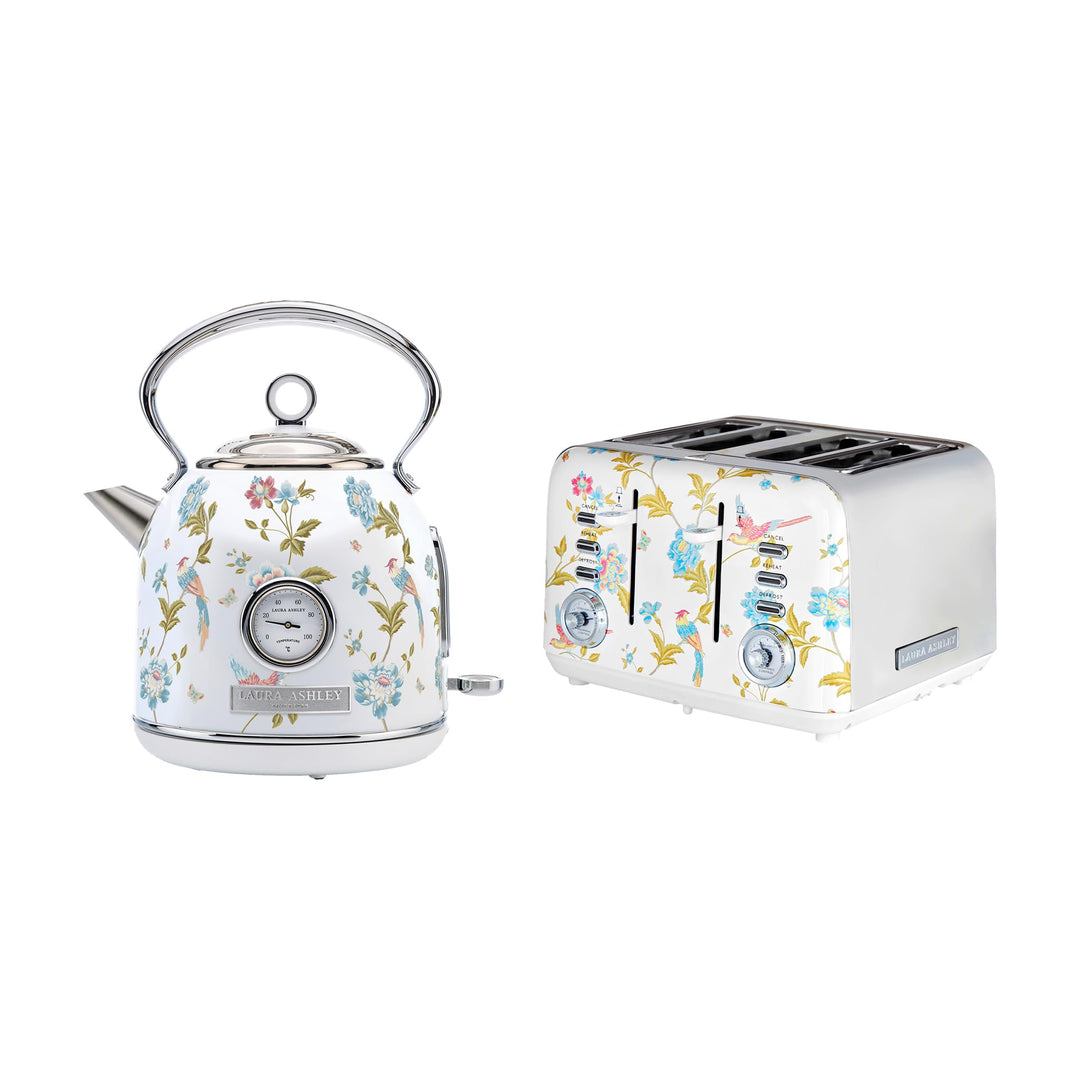 Laura Ashley Toaster und Wasserkocher Set von VQ (Elveden Weiss, Elektrischer Wasserkocher und 4-Sch