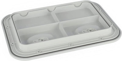 Nuova Rade Inspektionsluke 315 x 440 mm, Inspektionsdeckel Weiss & Grau, wasserdichte Decksluke für