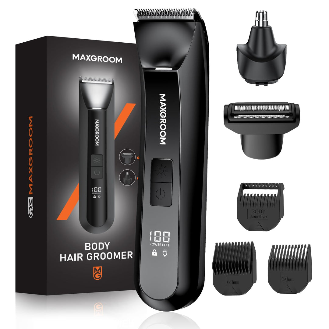 Intimrasierer Mann,MAXGROOM 3 IN 1 Rasierer Herren Elektrisch für Intimbereich,IPX7 Body Trimmer Her