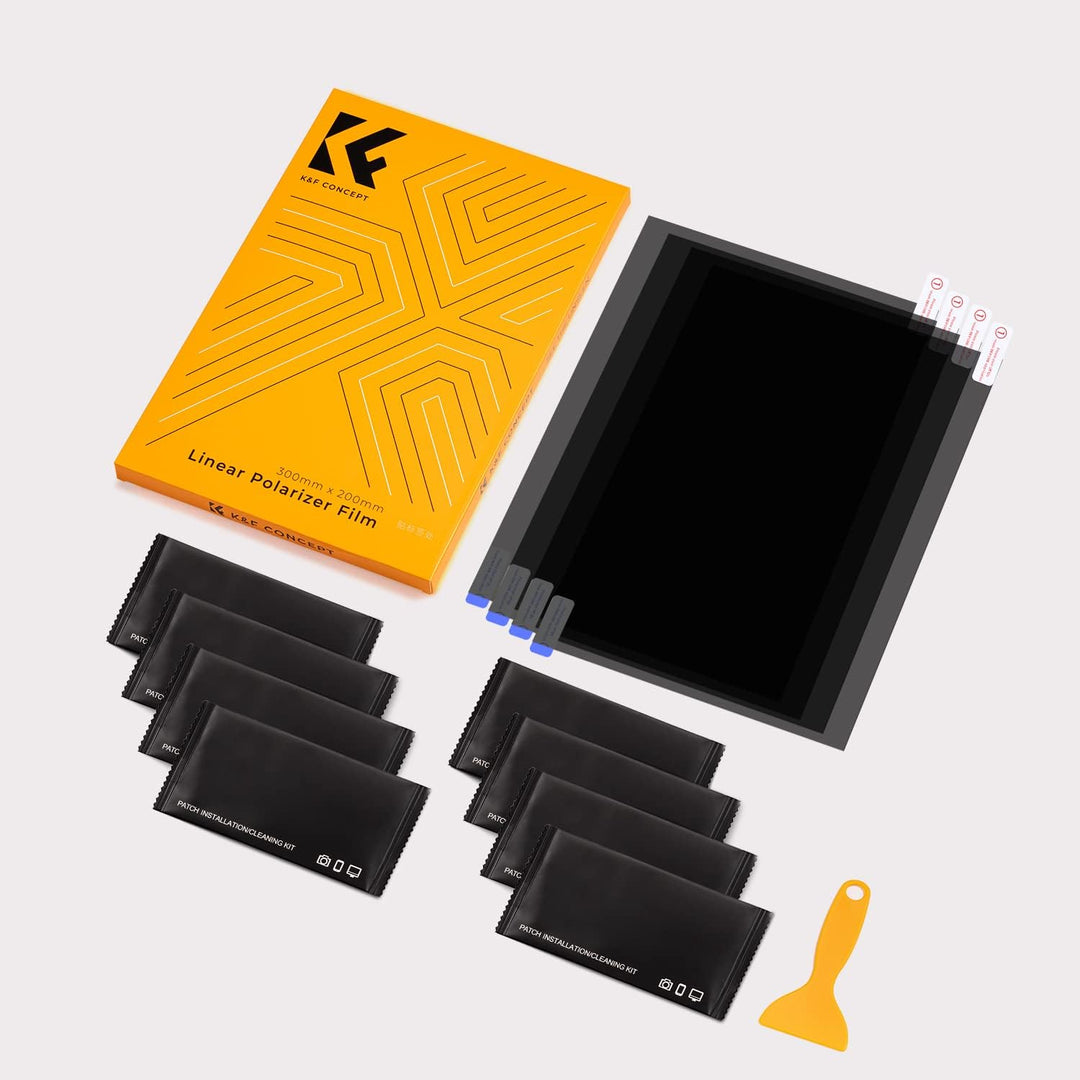 K&F Concept Polarisationsfolie 4 Stück 300 * 200 * 0,21mm polfilter Folie，linear 90 Grad, 4 Stück