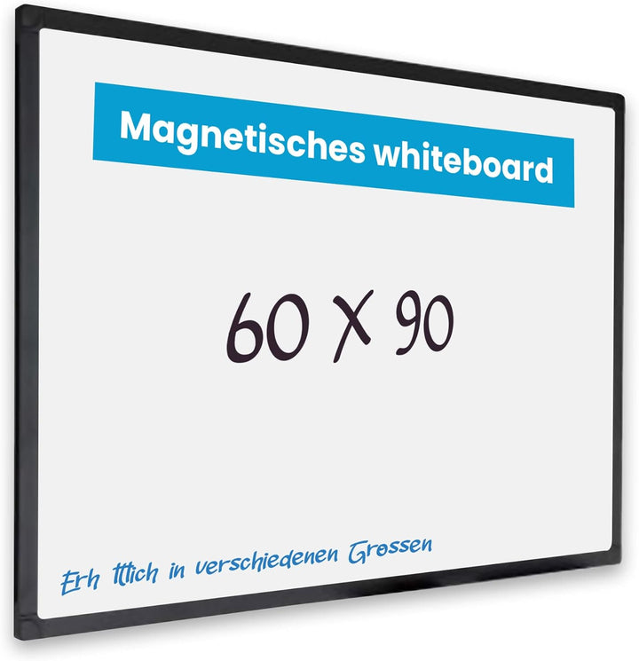 IVOL Eco Magnetic Whiteboard 60x90 | Modernem Schwarzem Rahmen | Magnettafel Whiteboardwand Magnetwa
