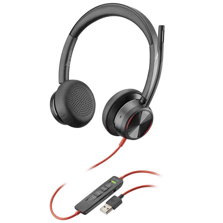 Poly Stereo-Headset 'Blackwire 8225' mit USB-A Anschluss, Active Noise Cancelling und flexiblem Mikr