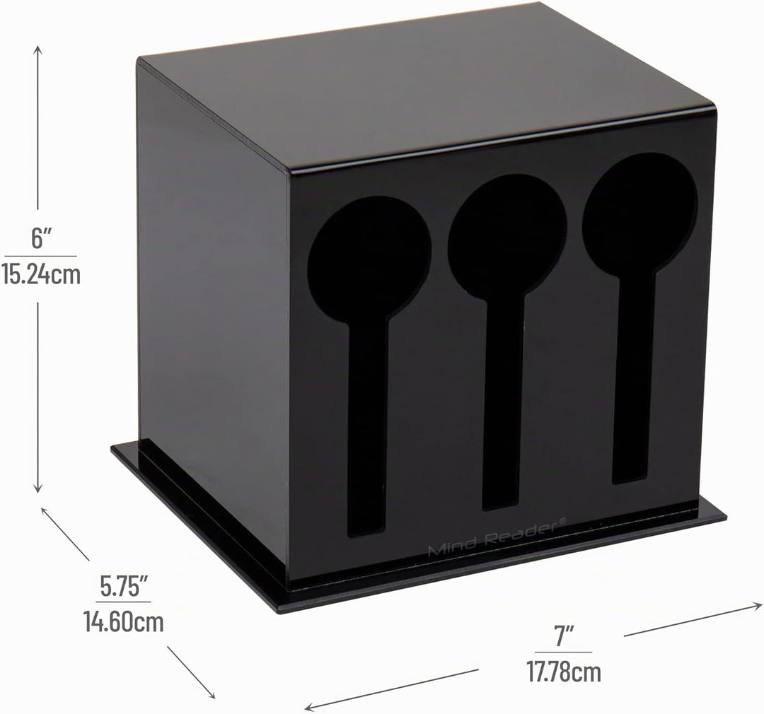 Mind Reader Foundation Collection, 3-Compartment Utensil Dispenser, 24pc. Capacity per Compartment,
