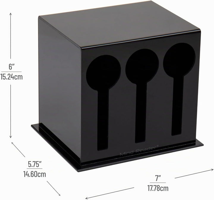 Mind Reader Foundation Collection, 3-Compartment Utensil Dispenser, 24pc. Capacity per Compartment,