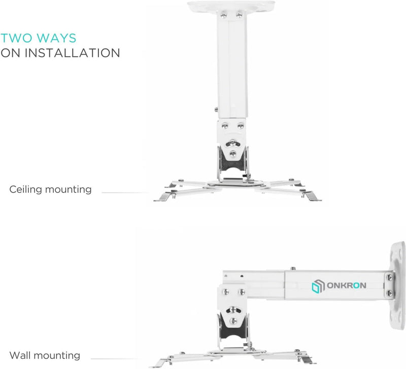 ONKRON Beamer Projektor Decken- Wandhalterung für Wand & Decke Halterung für die meisten modernen Pr