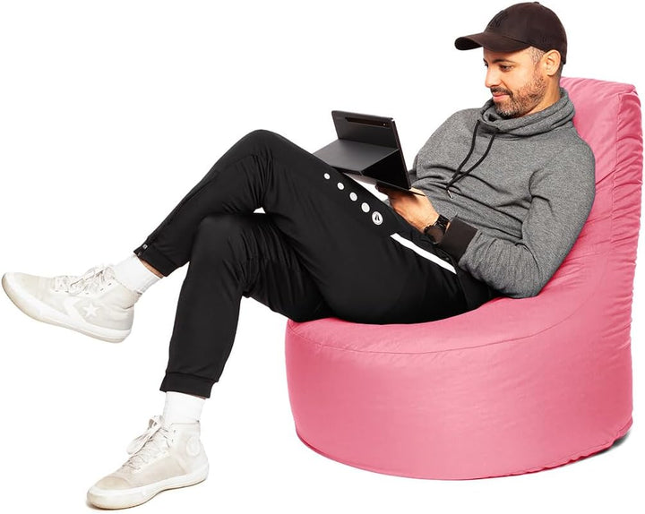 PATCH HOME Gamer Kissen Lounge Kissen Sitzsack Sessel Sitzkissen Bean Bag + Würfel/Hocker mit Reissv