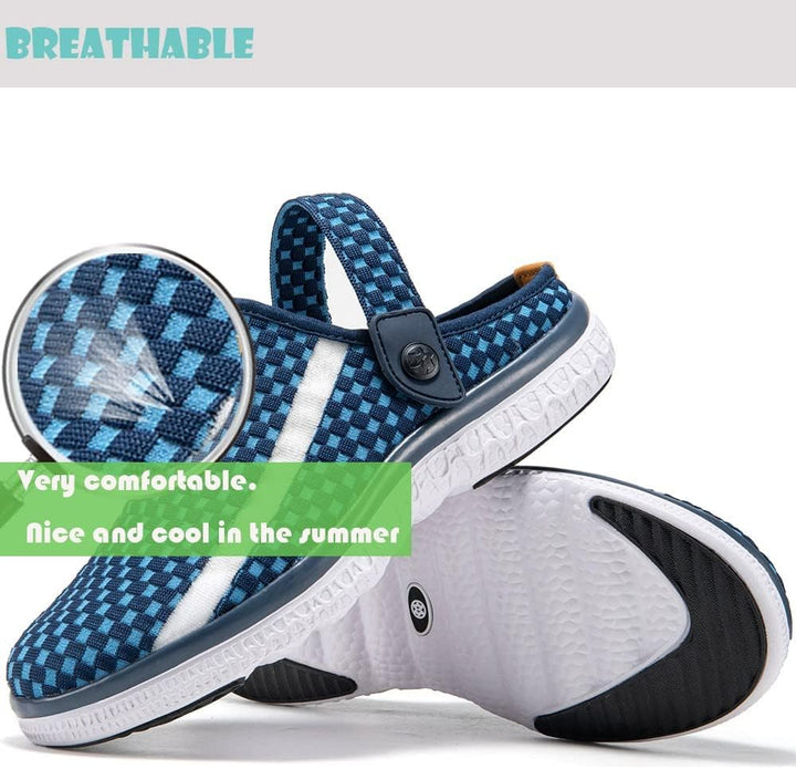 Unisex Clogs Hausschuhe Atmungsaktiv Mesh Pantoletten Sommer Beach Freizeit Schuhe rutschfest Weiche