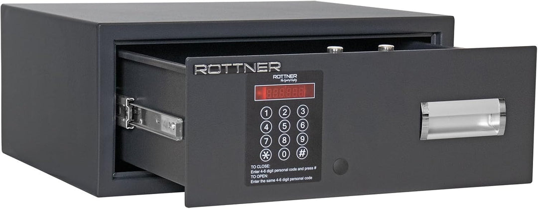 HomeDesign Schubladentresor HDS-9100 Elektronikschloss Anthrazit, mit mechanischer und elektronische