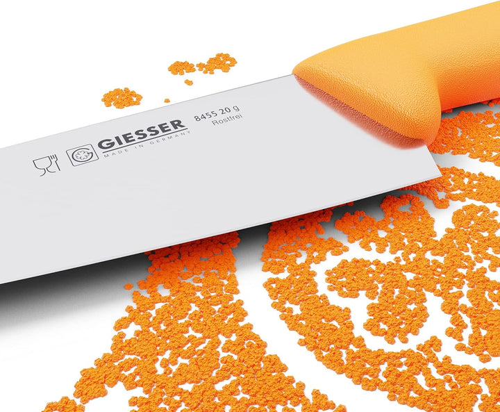 Giesser seit 1776 - Made in Germany - Kochmesser orange, Basic Orange, Klinge 20 cm, rutschfest, sch