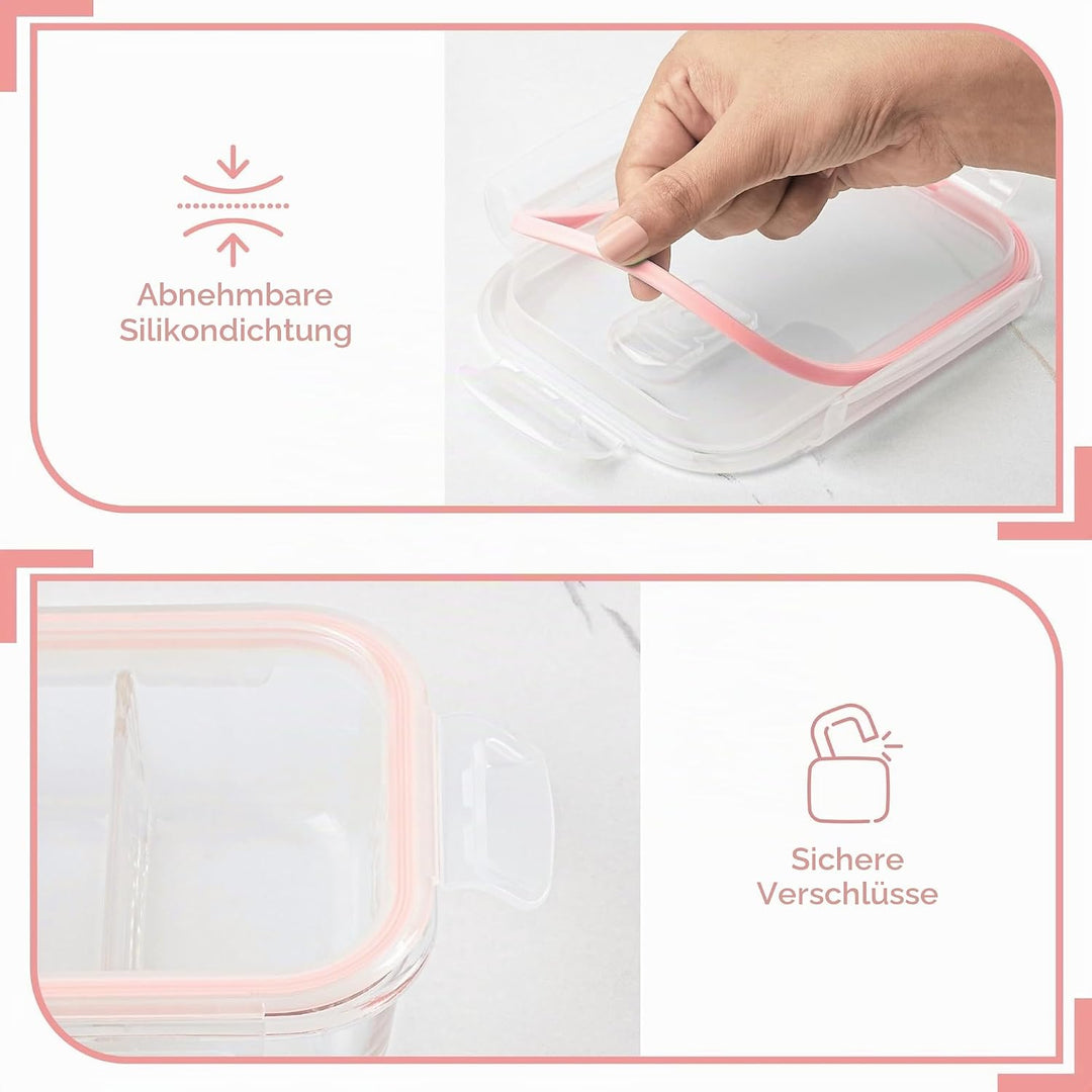 Winter Shore [5er-Pack Glas-Mahlzeitvorbereitungsbehälter – Vorratsdosen aus Glas mit luftdichten De