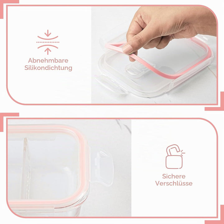 Winter Shore [5er-Pack Glas-Mahlzeitvorbereitungsbehälter – Vorratsdosen aus Glas mit luftdichten De