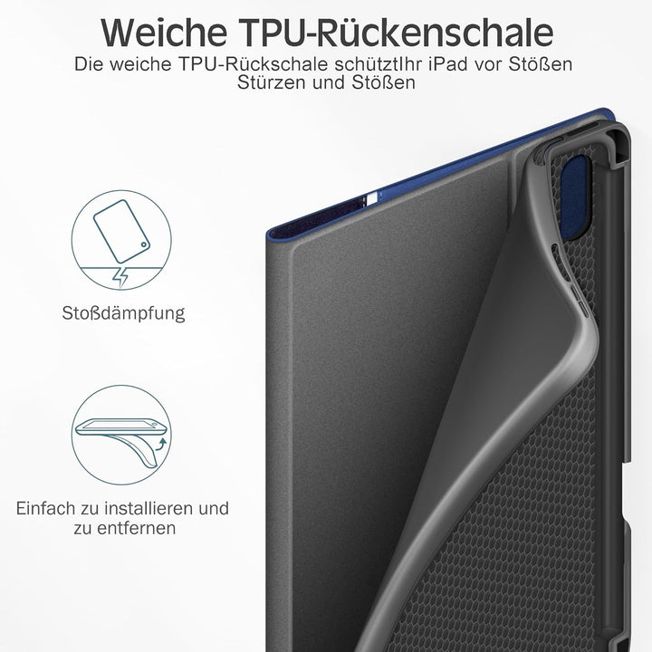 KingBlanc für iPad mini 7 Hülle (A17 Pro) 8,3 Zoll 2024, iPad mini 6 Hülle 2021 mit Stifthalter, Veg