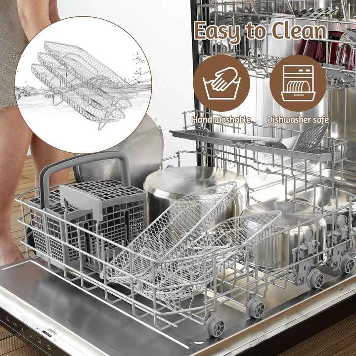 Airfryer Zubehör, 3 Schichten Edelstahl Air Fryer Rack, Heissluftfritteuse Zubehör Kompatibel mit Ni