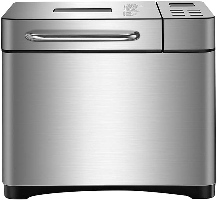 Brotbackautomat, 650 Watt Edelstahl Brotbackmaschine, Vollautomatischer Brotbackautomat 19 Programme