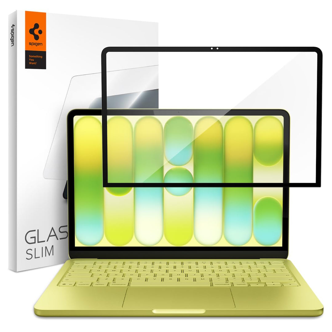 Spigen Glas.tR Slim Displayschutz für MacBook Neo 13 Zoll, Volle Abdeckung, Kristallklarer Displaysc