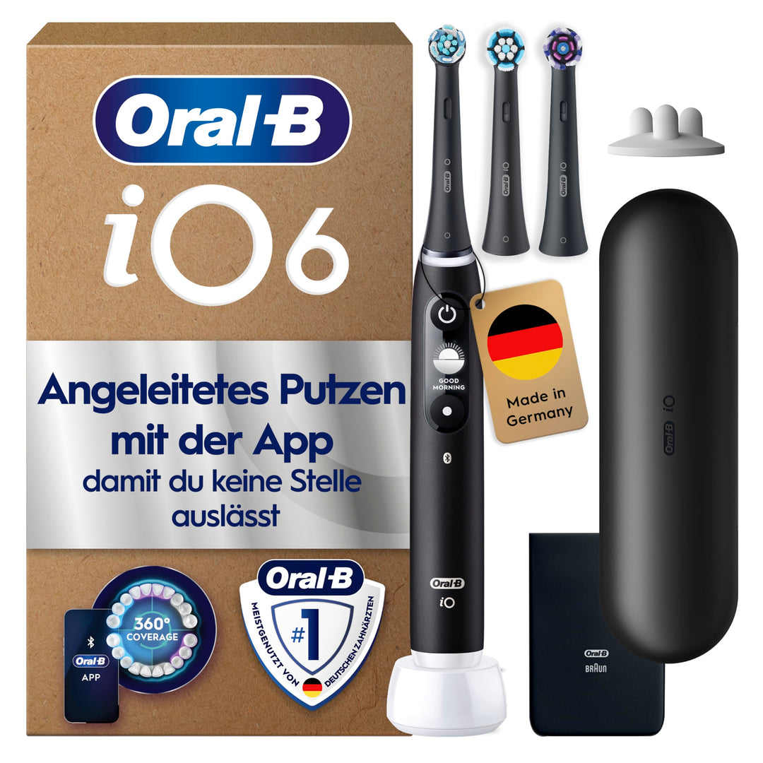 Oral-B iO Series 6 Plus Edition Elektrische Zahnbürste/Electric Toothbrush, PLUS 3 Aufsteckbürsten,