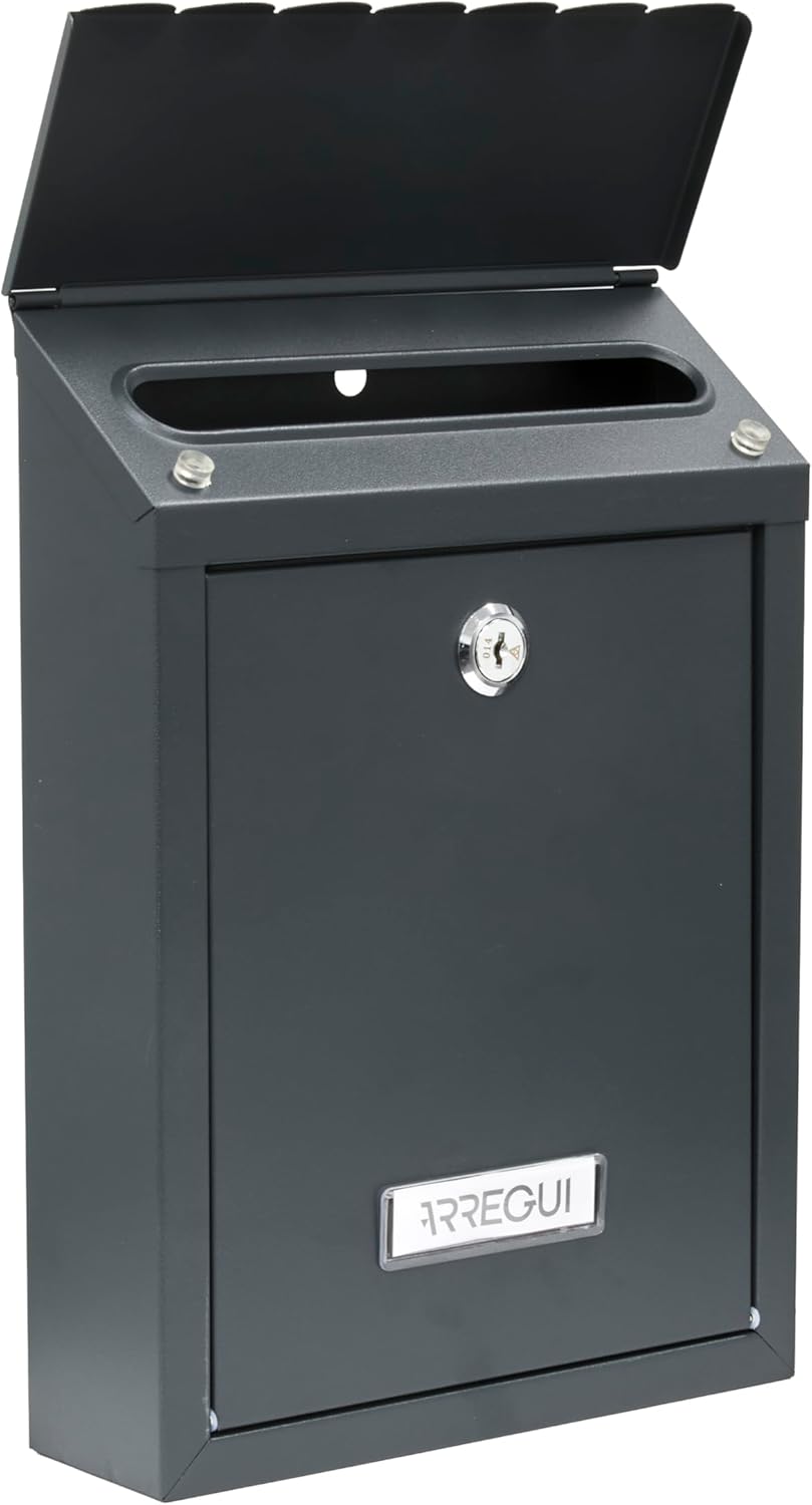 ARREGUI Civic E5725-C Aussenbriefkasten aus Stahl, Grösse S (Din A5), kleiner Wandbriefkasten, einze
