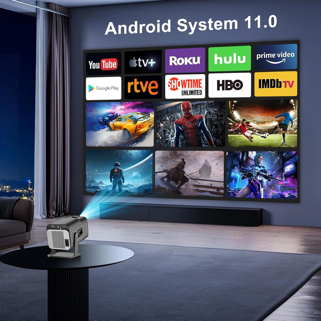【HY320 Mini】Beamer Full HD Unterstützt 4K,Android Beamer Outdoor Handy,Portable Heimkino Mini Projek