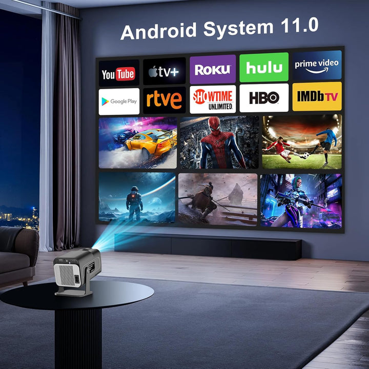【HY320 Mini】Beamer Full HD Unterstützt 4K,Android Beamer Outdoor Handy,Portable Heimkino Mini Projek