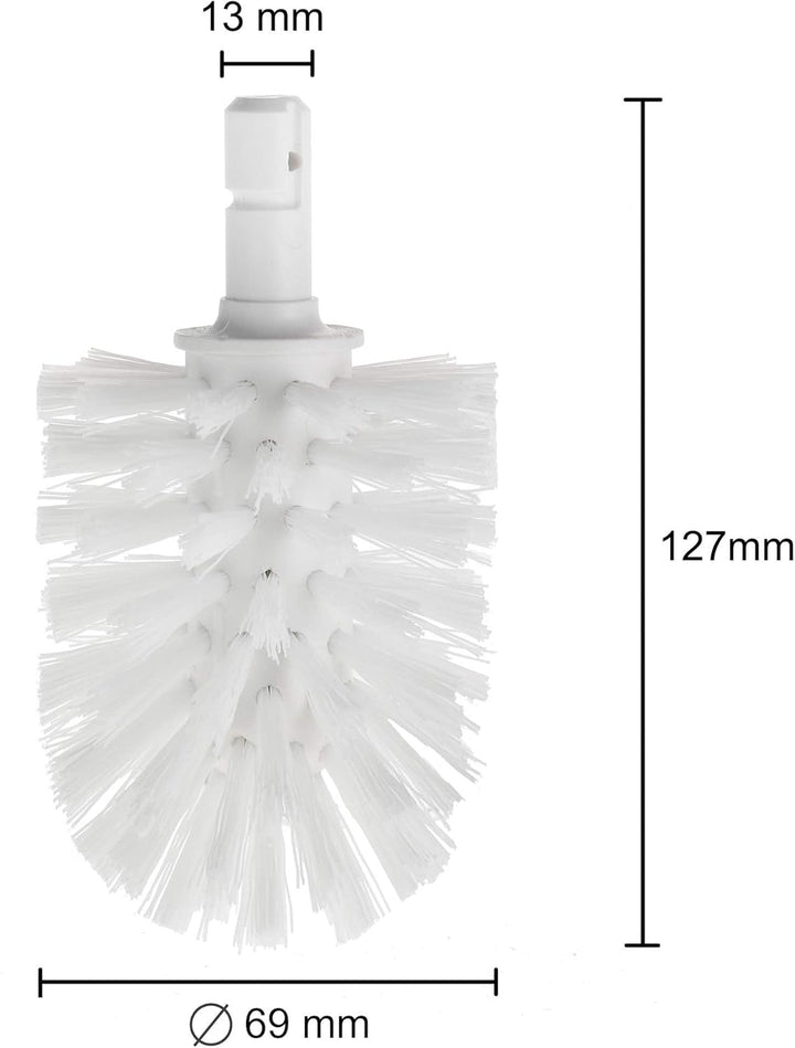 KEUCO Ersatz Toiletten-Bürstenkopf, austauschbar, im 3er Set lose, 12,7x6,9cm, weiss, Original Herst