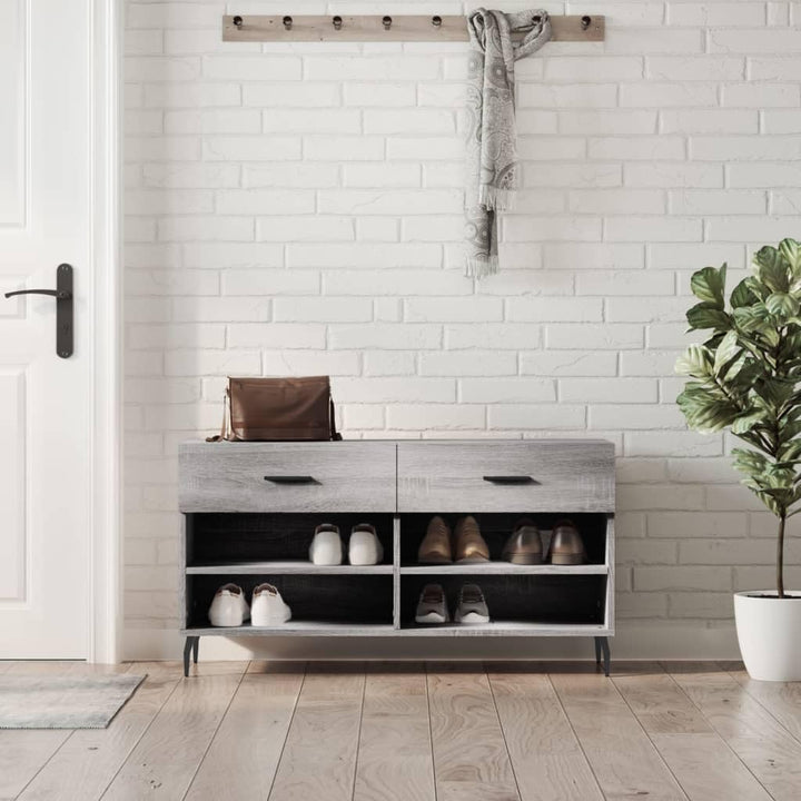 vidaXL Schuhbank, Schuhregal mit 2 Schladen 4 Fächern, Schuhschrank mit viel Stauraum, Sitzbank Flur