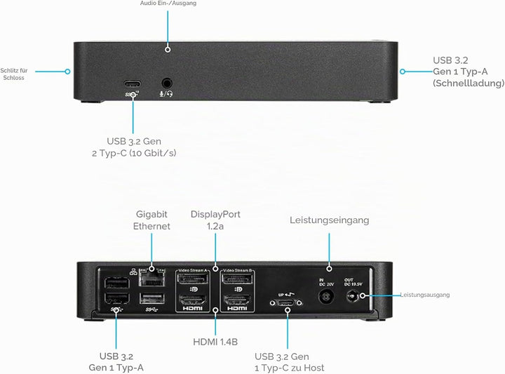 Targus Schwarz 182EUZ - 100W DOCK182EUZ - Universal USB-C Einzelbett