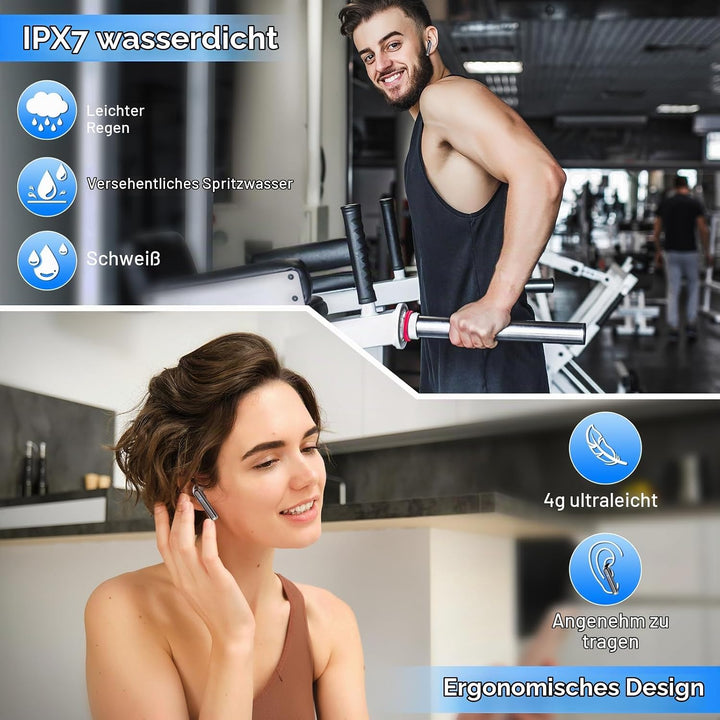 OYIB Bluetooth Kopfhörer, 2024 In Ear Kopfhörer Kabellos Bluetooth 5.3 Kopfhörer mit ENC Mic, 25 Std
