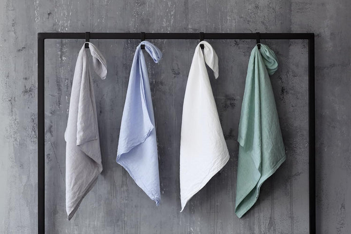 elegante Leinen Bettwäsche Breeze hellblau 1 Bettbezug 155 x 220 cm + 1 Kissenbezug 80 x 80 cm